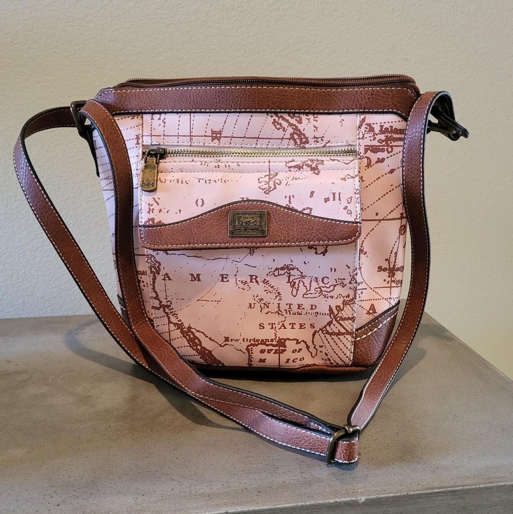 B.O.C Pink and Brown Crossbody Bag